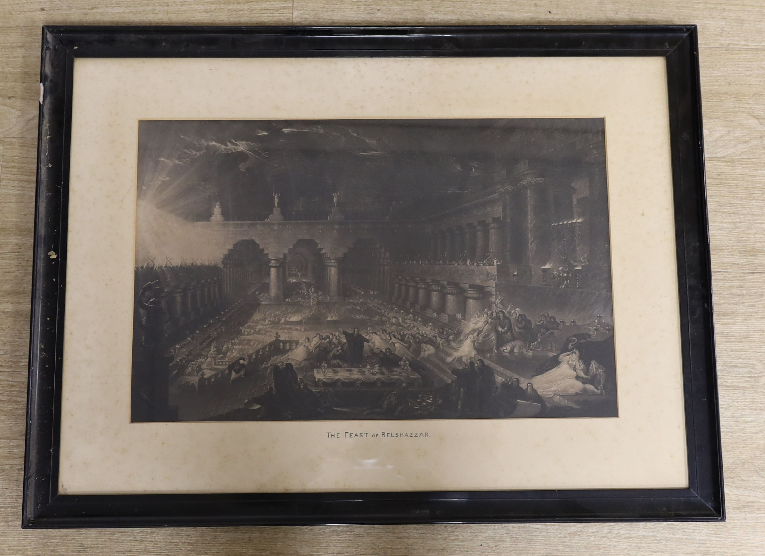 After John Martin (1789-1854) , mezzotint, 'The Feast of Belshazzar', 46 x 71cm